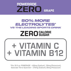 Electrolyte Enhanced Zero Sugar Grape Sports Drink, 20 Ounce