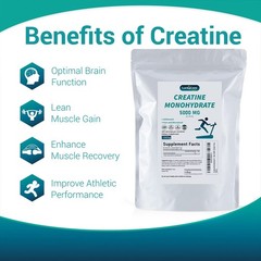 Micronized Creatine Monohydrate 1000g 200 Servings USA Made for Gym Performance
