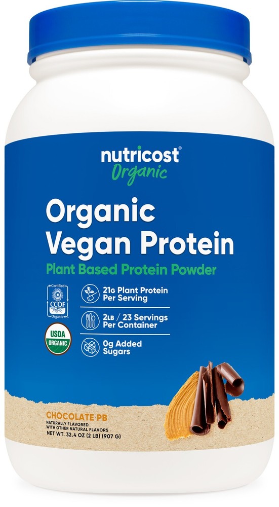 Nutricost Organic Vegan Protein Peanut Butter Chocolate (2 LB)
