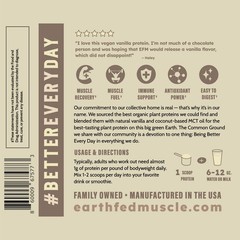 Earth Fed Muscle Organic Plant Protein Powder – 1.59 Pound (Pack of 1)