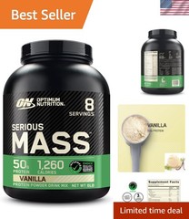 Vanilla Serious Mass Protein Powder – 6lb Weight Gainer with Creatine & Vitamins