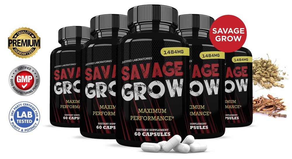 Savage Grow Men’s Health Supplement 1484mg 300 Capsules