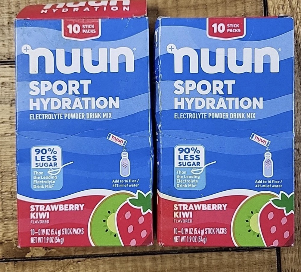 Nuun Sport Hydration Strawberry Kiwi Electrolyte 10 Stick 2 Pack OpenBox BB 2/25