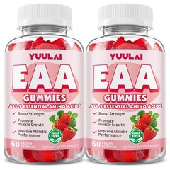 YUULAI EAA Gummies 2-Pack – 9 Essential Aminos + BCAAs, Muscle & Energy
