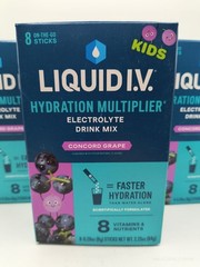 24 Liquid I.V. Kids Concord Grape Hydration Multiplier Drink Mix Sticks Ex 7/26+