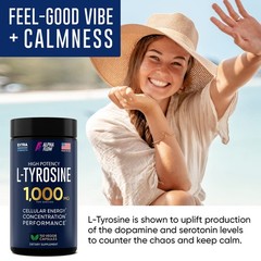Alpha Flow L Tyrosine 1000MG Capsules – 150 Count (Pack of 1), Red