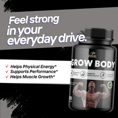 Grow Body- Bodybuilding & Men’s Health Support- 12 Bottles- 1080 Capsules