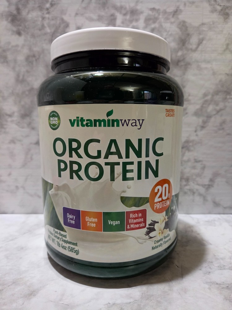 VitaminWay Organic 20g Protein Powder Creamy Vanilla 1 LB 4 OZ 1/2027