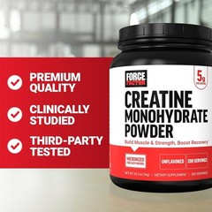 Force Factor Creatine Monohydrate Powder, 5g Micronized Dose to Support Muscle G
