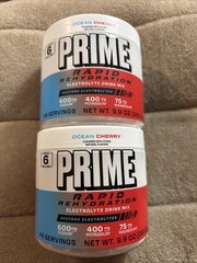 2 Pack PRIME Rapid Rehydration Electrolyte Drink Mix, Ocean Cherry (9.9 oz X 2)