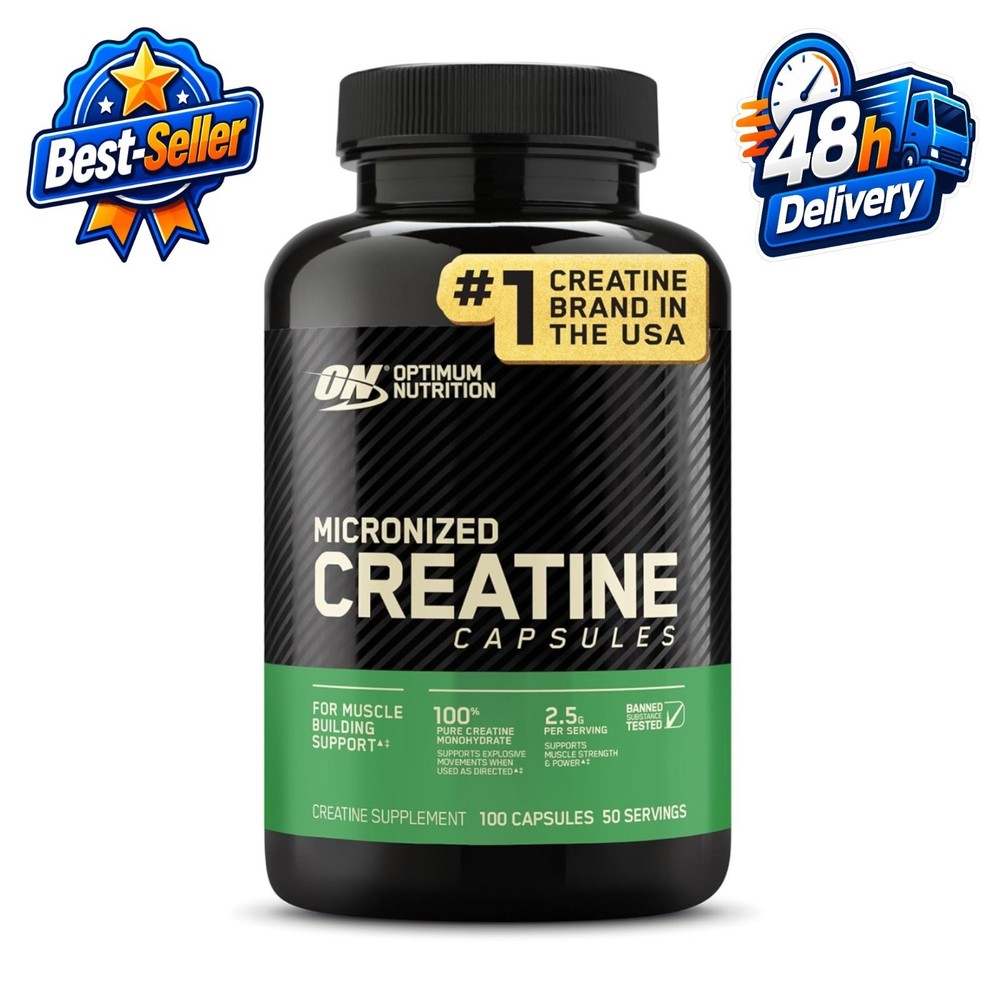 Optimum Nutrition Micronized Creatine Monohydrate Capsules 100 Count