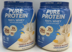 2PK Pure Protein Powder ~ Vanilla Milkshake ~ 1.75 lb EACH ~ EXP 5/27 ~ SEALED
