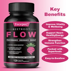 Organic Beet Root Powder Capsule 1300mg per serving Aids in Healthy Circulation