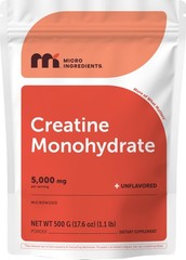 Creatine Monohydrate 500 Grams (1.1 Lb), 5000mg Per Serving, Micronized Creat…