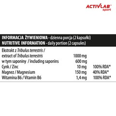 Tribuactiv B6 Supplement – Testosterone Booster Tribulus Terrestris ZMA Anabolic