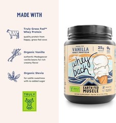 Earth Fed Muscle Vanilla Whey Back | 2lb Irish Grass Fed 25g Protein Isolate