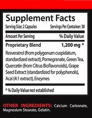red grapes wine – RESVERATROL Supreme 1200 – Works as an anti inflammatory – 1 B