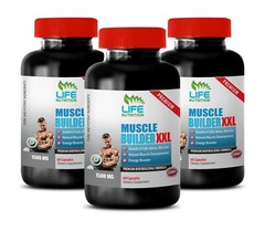 male pills for gym MUSCLE BUILDER XXL – L-arginine Pills 3 Bottles 180 Capsules