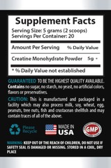 Testosterone booster and Fat burner – CREATINE 100g Powder – creatine flavorless