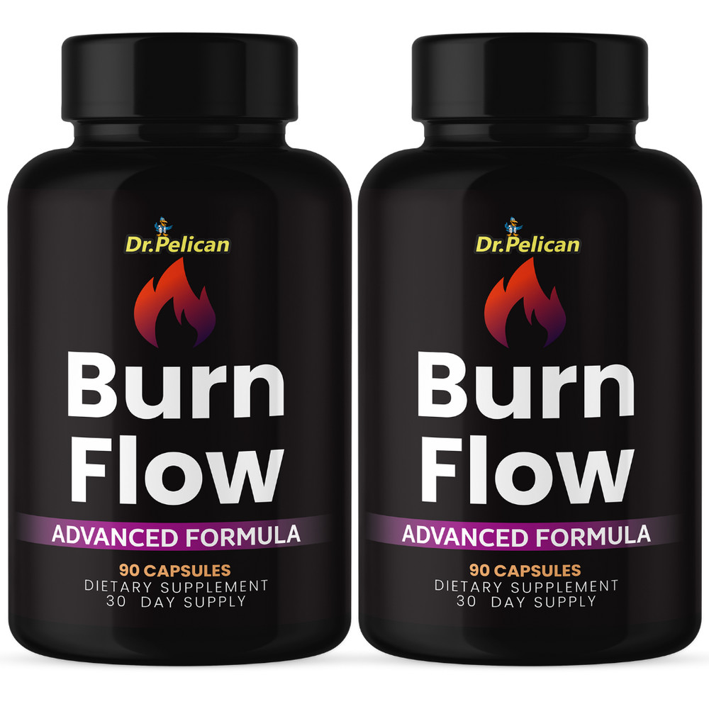 Burn Flow- Bodybuilding & Men’s Health Support- 2 Bottles- 180 Capsules