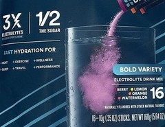 DripDrop Fast Hyndration 4 Flavor Electrolyte Powder – 16 Pieces (2 Pack)