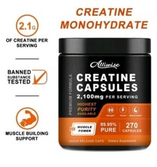 Pure Creatine Monohydrate Capsules for Muscle Mass Strength Expire 04/26