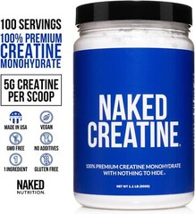 NAKED Pure Micronized Creatine Monohydrate Powder – Unflavored, 500g, 1.1lb Bulk