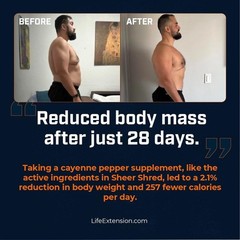 Men’s SHEER SHRED Thermogenic Capsaicin & L-Carnitine Jitter-Free Weight Loss ++