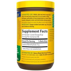 Creatine Monohydrate Powder 5g Unflavored Muscle Support 90 Day