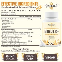 Detox Binder Supplement – Activated Charcoal, Zeolite, Bentonite Clay, Milk This