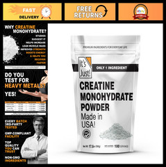 Pure Creatine Monohydrate Powder – 5g/Serving, Unflavored, 500g, Lab Tested, No