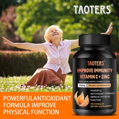 Vitamin C + Zinc + Ashwagandha 120 Capsules, Specially Selected Plant Extracts