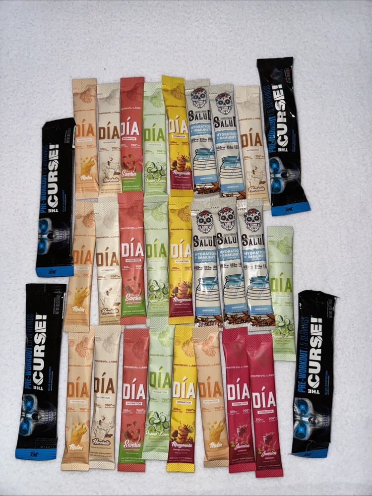 Lot 29 Electrolyte Hydration Sticks Primeval Salud Pre workout Mix Samples