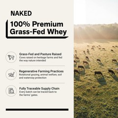 NAKED Whey 5LB 100% Grass Fed Unflavored Protein 5 Pound (Pack of 1)