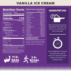 FINAFLEX ISOLATE, Vanilla Ice Cream 5.5 lb 25 Grams of Iso Protein Per Serv…