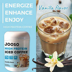 Jooso High Protein Iced Coffee, vanillaflavor, 15.87 oz (450g)