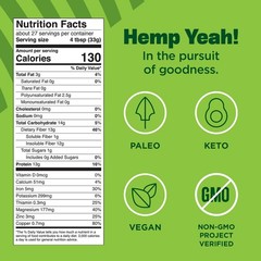 Manitoba Harvest Hemp Yeah Organic Max Fiber Protein Powder Unsweetened 32Oz