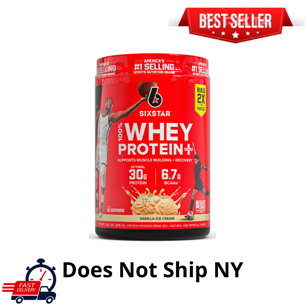 Six Star Pro Nutrition 100% Whey Protein Powder, Vanilla Cream, 1.81 lbs, 30g