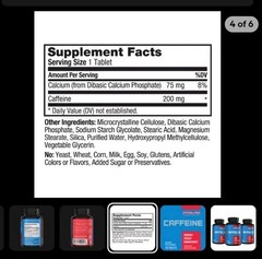 Prolab Caffeine Tablets 200mg 100ct. | Energy Support, Helps Enhance Endurance