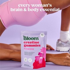 BLOOM NUTRITION Creatine Monohydrate Gummies – Berry Boost – 36ct/12 Servings