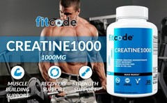Fitcode Creatine1000, 1 Gram of Pure Creatine Monohydrate, 30 Veggie Capsules