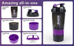 500ml Protein Shaker Bottle Layered Powder Storage Water Bottle Wire Ball