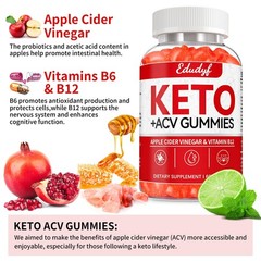 EDUDYF Keto ACV Gummies – 60 Count Gluten-Free, 60 (Pack of 1)