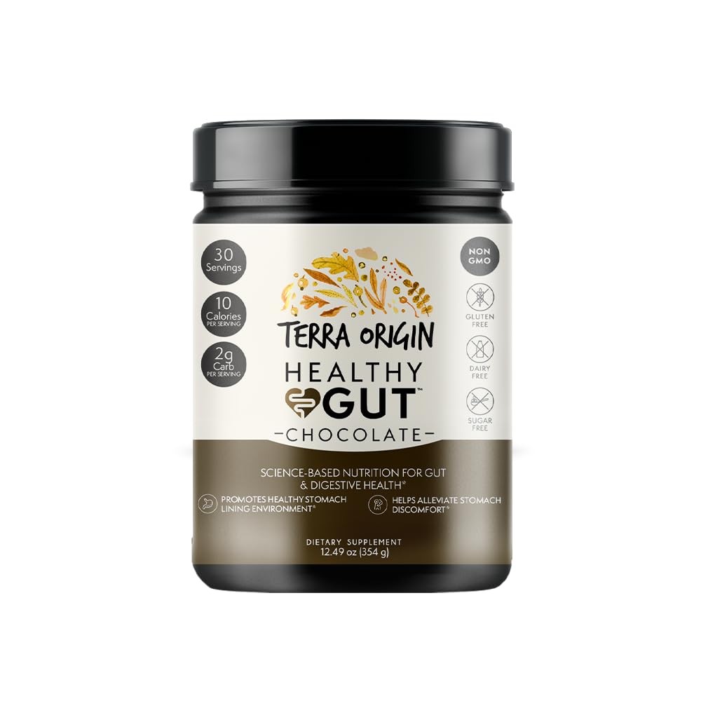 Healthy Gut Chocolate with L-Glutamine Zinc Glucosamine Slippery Elm 30-Servings