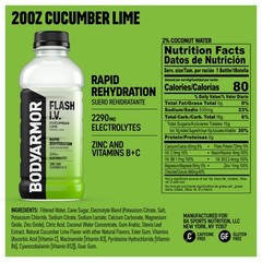 Electrolyte Hydration Drink with Coconut Water, Cucumber Lime Flavor, 20 Fl Oz,