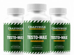 CrazyBulk Testo-Max Testosterone Booster – Bodybuilding Muscle Growth pack of 3