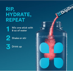 DripDrop Hydration Powder Packets, Electrolyte Drink Mix, Juicy Variety, 32 Stic