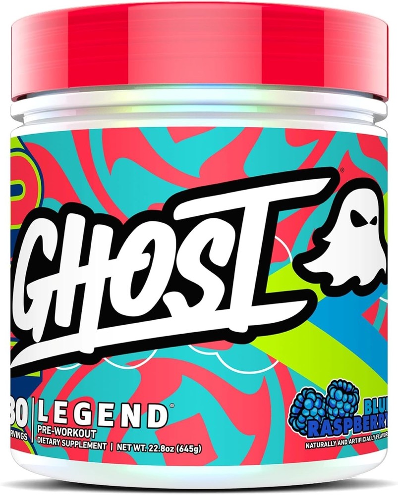GHOST Legend Pre-Workout Powder, Blue Raspberry – 30 Servings – Pre-Workout for