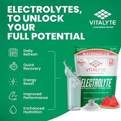 Vitalyte Electrolyte Powder Drink Mix Bundle, Pouch + Packets, Watermelon Flavor