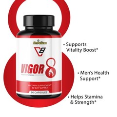 Vigor8- Bodybuilding & Men’s Health Support- 4 Bottles- 360 Capsules